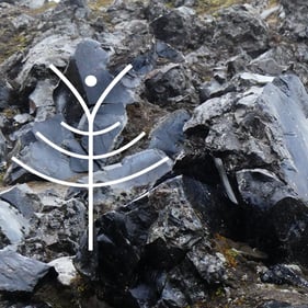 Obsidian mit Symbol von Helga Brummer