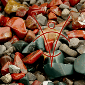 Mineralform Jaspis mit Steinen von Helga Brummer