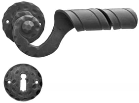 Maniglia per porta ristrutturazione ferro battuto ruggine nero opaco 