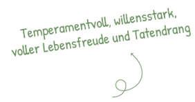 Temperamentvoll, willensstark, voller Lebensfreude und Tatendrang