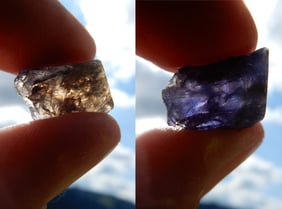 Cordierit von oben und von der Seite