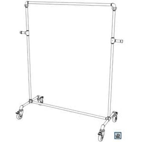 Bauanleitung für Industrial Kleiderständer aus Rohren auf Rollen