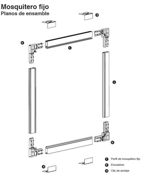 Kit de montaje de la mosquitera fija