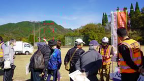 防災ドローン実演時