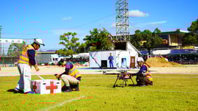 森飛15を使用した物資運搬訓練