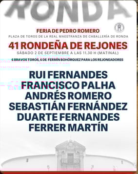 Toros de Fermin Bohorquez pour Rui Fernandes, Francisco Palha, Andrès Romero, Sebastian Fernandez, Duarte Fernandes et Ferrer Martin
