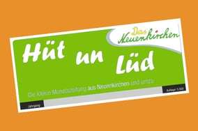Kopfgrafik der Zeitung Hüt und Lüd, gesetzt bei Röben Printmedien in Neuenkirchen