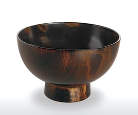 栃杢造お椀（黒）　任性珍
