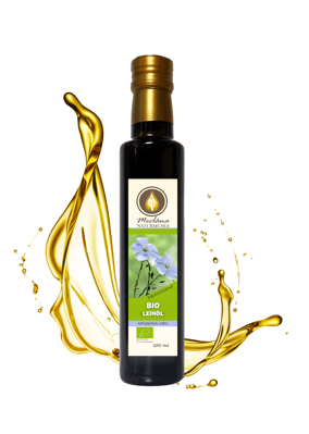 Bio Leinöl frisch kaltgepresst nussiges Aroma in Glasflasche