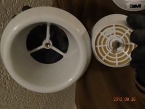 Abluftdüse nach der Reinigung