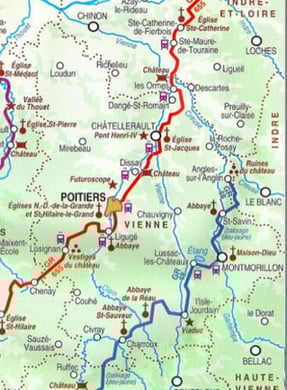 "Sentiers vers Saint Jacques de   Compostelle via Tours"  FFR 