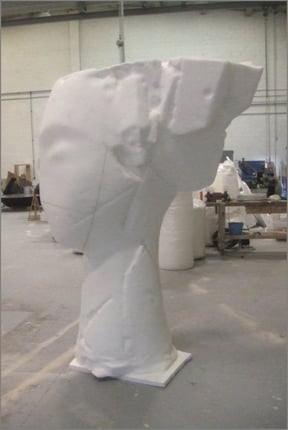 Ampliación de una cabeza de Manolo Valdés