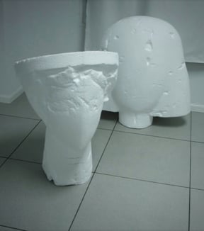 ampliación de cabezas de Manolo Valdés para fundición