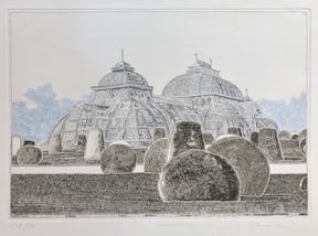 Härtel Hermann Bild Radierung Palmenhaus Schönbrunn