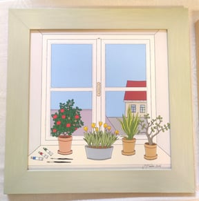 Künstlerpause ACRYL, gerahmt, € 250,-