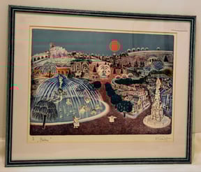 Kumpf Gottfried Farblithografie Baden bei Wien