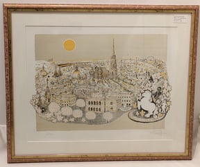 Kumpf Gottfried Farblithografie Wien mit Lipizzaner