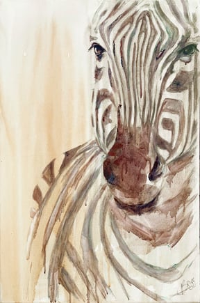 Julius Zebra - Lasur Acryl Lasurtechnik, 40x60cm, € 380,-