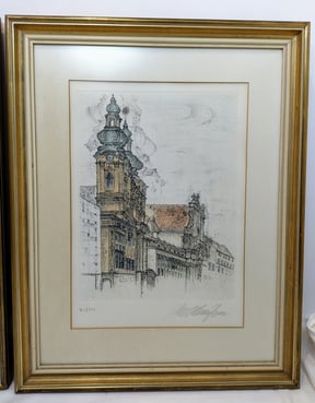 Coudenhove Kalergie Original Radierung Bild Werk Linz Ursulinenkirche