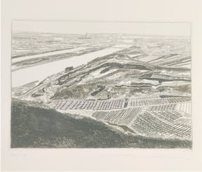 12 Vom Leopoldsberg, Radierung und Vernis Mou in zwei Farben