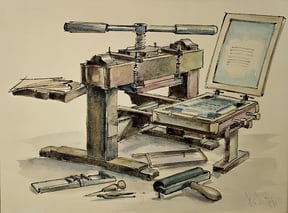 Druckerpresse Bild Werk Malerei