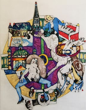 Florian Peter Original Farbradierung Wien