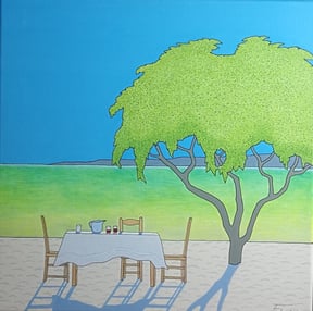 Tisch im Baumschatten ACRYL, € 250,-