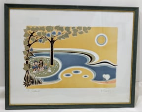 Kumpf Gottfried Farblithografie Picknick