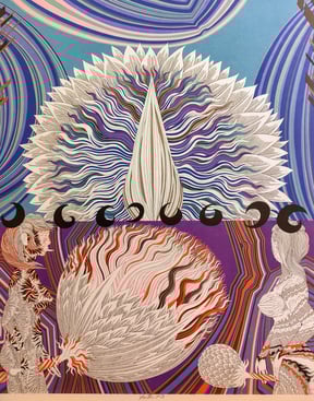 Hutter Wolfgang Lithografie in Farbe Tropikana rot