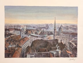 Goldberg Farblithografie Wienansicht