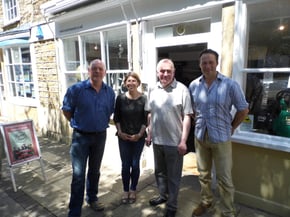 Steve, Anna, Chris & Brad outside the shop in Yeovil
