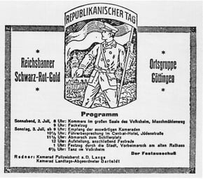 Veranstaltungsankündigung im Göttinger Volksblatt, 20.06.1927. Foto Bons (1986)