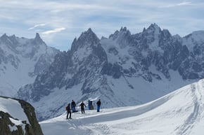vor den Aiguilles de Chamonix, Panorama vom Belvedere
