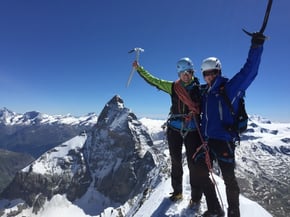 Gipfelfoto vor dem Matterhorn (von Westen)