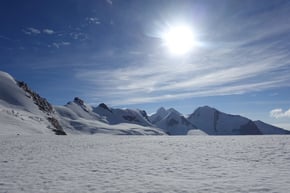 die Zwillinge Castor und Polux vom Breithornplateau aus