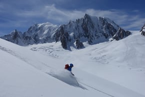 Glacier Noir Abfahrt ins Valée Blanche mit «Mont Blanc» Kulisse