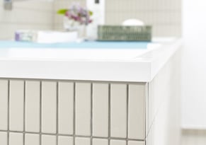 mosaico opaco in ceramica non smaltata colore beige. 3,10 Euro al foglio