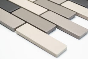 mosaico in ceramica non smaltato opaco colore mix beige. 3,40 Euro al foglio