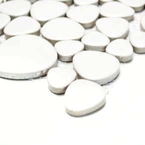 mosaico ceramica a gocce bianco lucido