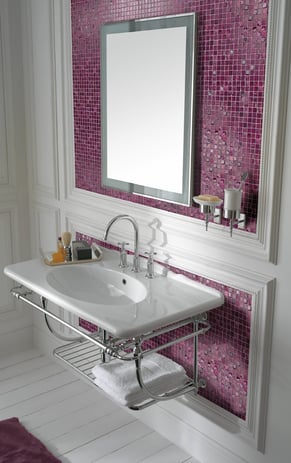 Mosaico foglia oro Lilla