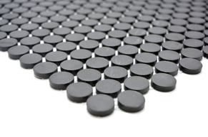 mosaico rotondo in ceramica nero opaco antiscivolo