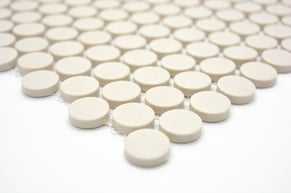 mosaico rotondo in ceramica beige opaco antiscivolo