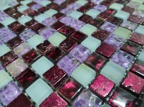 mosaico foglia oro lilla