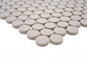 mosaico rotondo in ceramica grigio chiaro opaco antiscivolo