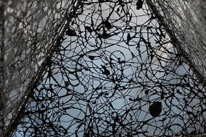 Katharina Lehmann, Future 2025 · Acrylic, thread, metal, mirror · closeup 