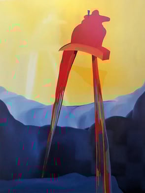 Der Läufer, Öl auf Leinwand