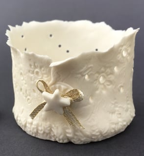 Porzellanwindlicht und Elfenhäuschenwindlichter