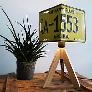 Product, Tafellamp, Cube, Yellow, Red