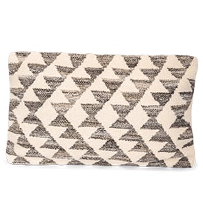 Sierkussen, Boho, 60x40cm, Grijs, Wit, Gevuld kussen