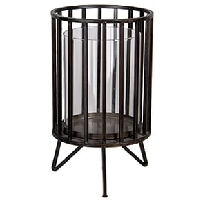 Kandelaar, Kaars houder, industrieel, Metaal, Zwart, 26cm